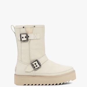 Ugg Classic Rebel Biker Short Klassiska Stövlar Dam Vita (015623AKS)